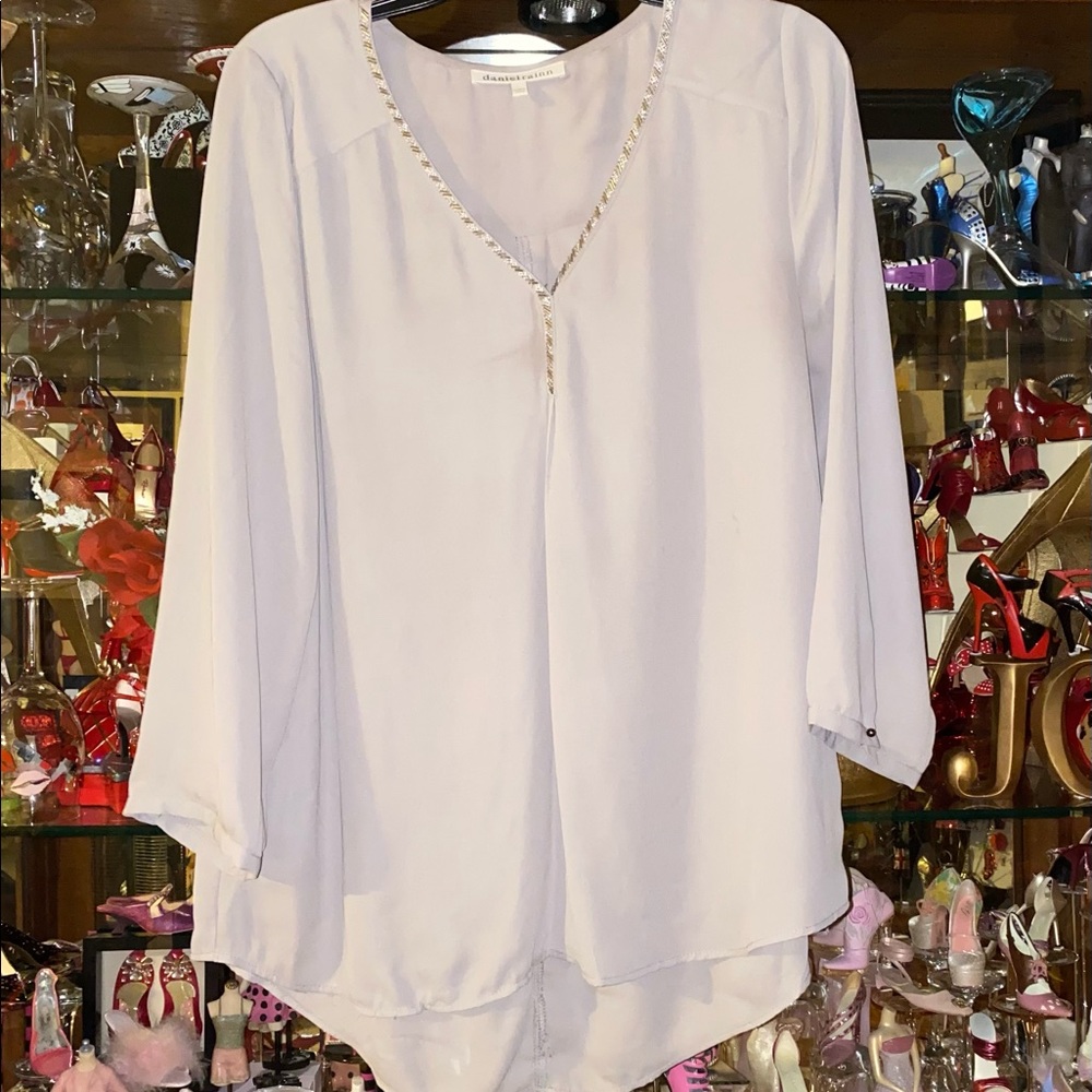 Women’s Lovely Lavender Long Sleeve Blouse, Size L